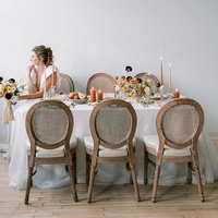 Chaises en bois Louis à dossier en rotin vintage, empilables, pour banquets, réceptions et restaurants d'hôtel, vente en gros