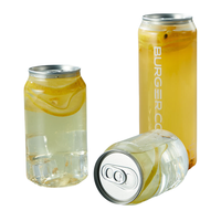 Bouteille à Boisson en Plastique PET Transparent de Haute Qualité OEM, Bidon en Plastique Personnalisé avec Logo d'Usine, et Couvercle en Aluminium pour Soda