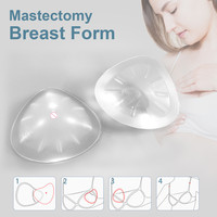 Prothèse mammaire en silicone transparente en forme de goutte d'eau triangulaire OEM/ODM, insert léger pour soutien-gorge, pièce unique