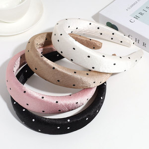 Bande de cheveux en éponge à large bord à la mode, bandeau <span class=keywords><strong>rond</strong></span> en satin haut de gamme exquis pour sortir et presser les accessoires de cheveux - Product Image 2