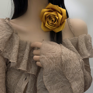 Hot Sale Oversized Rose Bloemen Broche Haarspeld Pure Kleur Zijde Grote Bloemvormige Corsage Haargrepen Voor Bruiloftsfeest Vrouw Custom - Product Image 3