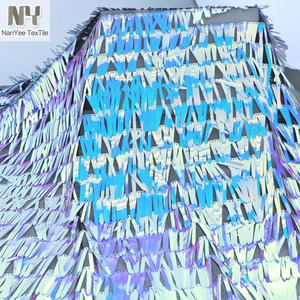 Nanyee Textile All Over <span class=keywords><strong>Pastel</strong></span> Blue Iridescent Shard Flapper Tela de lentejuelas para Couture Prom Fabric - Product Image 3
