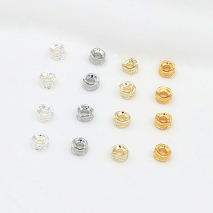 18k Gold Plated Copper Round Spacer <b>Beads</b> For Bracelet Making DIY Jewelry Accessories C21A - Product Image 3