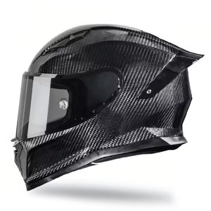 Casque de moto intégral en fibre de carbone avec visière solaire foncée, casque de course - Product Image 1
