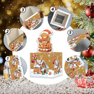 क्रिसमस डिय मजेदार हॉलिडे स्क्वायर बॉक्स मनी गिफ्ट पुल बच्चों और वयस्कों के लिए महिलाओं और पुरुषों के लिए स्क्वायर कैश बॉक्स - Product Image 4