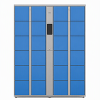 Casier intelligent de livraison de colis RFID, armoire de stockage électronique partagée, casier métallique bleu pour bureau, école, salle de sport