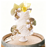 Nouveauté : Ensemble de 29 décorations en mousse acrylique blanc et or pour fête d'anniversaire