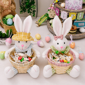 Panier de Rangement pour Œufs de Pâques en Forme de Lapin Mignon Écologique, Panier à Bonbons, Couleur et Logo Personnalisables, Idéal pour les Fêtes de Pâques des Enfants - Vente Chaude - Product Image 1
