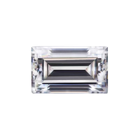 Moissanite SICGEM, taille baguette, couleur D, clarté VVS, taille fantaisie, en vrac