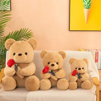 Schattige romantische roosbloem beer knuffel pluche huisdecoratie knuffelbeer speelgoed voor meisjes Valentijnsdag cadeaus