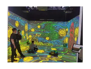 Long Distance Laser Touch Immersive Experience 3 Wall Interactive On Museum Large Screen High Responds