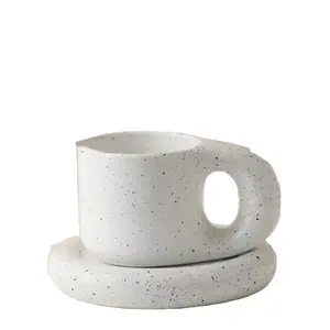 北欧Ins风格的脂肪马克杯创意新颖杯子和茶碟咖啡杯陶瓷