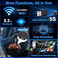 Adaptador Inalámbrico CarPlay 2026 2 en 1, Dongle de Cableado a Inalámbrico para Teléfonos Apple y Android, Plug and Play, Accesorio Universal para Auto