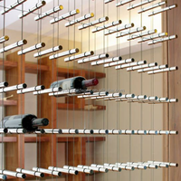 Système de suspension de bouteilles de vin flottant personnalisé, montage mural, métal argenté, aluminium, supports à vin, étagère à vin