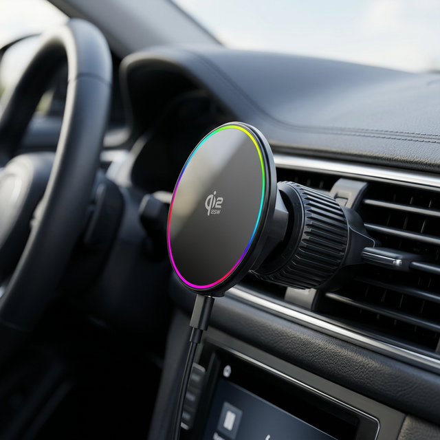 .2 Certified 25W Magnetic Car Wireless Charger with Strong N52 Magnet Air Vent Mount Car Mount Charger