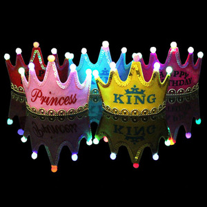 Festa di <span class=keywords><strong>compleanno</strong></span> celebrazione decorazione di <span class=keywords><strong>compleanno</strong></span> vestire forniture cappello di <span class=keywords><strong>compleanno</strong></span> prince crown cake led light hoop dress up hat - Product Image 2