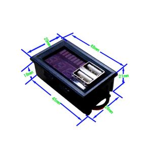 Indikator Kapasitas Baterai Asam Timbal LED Tampilan Tegangan Daya Mobil 12V Pengukur Tegangan Pengisi Daya USB Ganda 5V 2A Untuk Daya Ponsel - Product Image 5