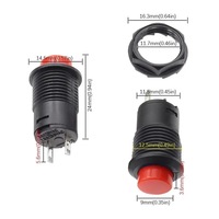 Interrupteur à bouton-poussoir rond sans verrouillage DS428 DS427, interrupteur micro-poussoir en plastique, bouton de démarrage auto-bloquant 12 mm