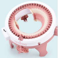 Machine à tricoter circulaire manuelle 48 aiguilles avec manivelle pour DIY maison, écharpes, chaussettes, bonnets et loisirs cr