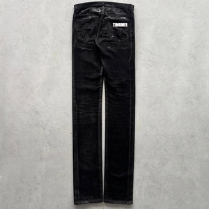 <span class=keywords><strong>Jeans</strong></span> da Uomo in Denim Nero Vintage Y2K a Vita Alta, Vestibilità Dritta, Taglio Bootcut, Effetto Acido, <span class=keywords><strong>Slim</strong></span> Fit, Ecologici, Cerati, a Zampa d'Elefante - Product Image 2