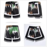 Celana Pendek Olahraga Fashion Sublimasi Logo Kustom Profesional Pabrik, Celana Basket Pria Bernapas Cepat Kering