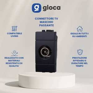 Connecteur phono RCA Gloca mâle à passage traversant, lot de 2, pour connecteurs audio-vidéo de la série Living - Product Image 2