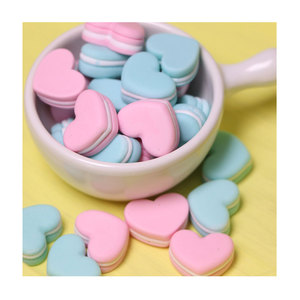 Hạt Cườm Hình Trái Tim Đáy Phẳng Dễ Thương 100 Hạt Charm Nhựa Resin Phong Cách Macaroon Sặc Sỡ Để Trang Trí Phụ Kiện - Product Image 2