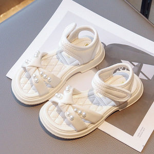 Sandales d'été pour enfants en gros, chaussures de plage à semelle souple antidérapante, perles, sandales de princesse pour filles - Product Image 6