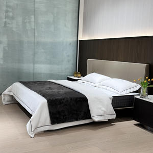 Atmosphère haut <span class=keywords><strong>de</strong></span> gamme Curry Designer minimaliste italien Tête <span class=keywords><strong>de</strong></span> <span class=keywords><strong>lit</strong></span> mince Selle <span class=keywords><strong>Suspension</strong></span> en cuir Alys Bed - Product Image 5