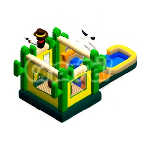 Parcours d'obstacles gonflable en PVC sur le thème du Far West pour enfants, équipement de jeu commercial pour la <span class=keywords><strong>location</strong></span> événementielle - Product Image 4