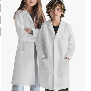 Bata de laboratorio blanca para niños para vestir y proyectos escolares Tela tejida Número de modelo OEM - Product Image 1