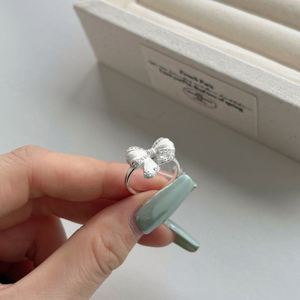 Dylam <b>Dainty</b> 925 Sterling Silver Fine Fashion Fade Free Rhodium Plated Open Adjustable Bow-Knot <b>Dainty</b> Women Jewelry <b>Rings</b> - Product Image 5