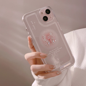 เคสโทรศัพท์โปร่งใสสำหรับ <span class=keywords><strong>iPhone</strong></span> 14 <span class=keywords><strong>13</strong></span> 12 <span class=keywords><strong>PRO</strong></span> <span class=keywords><strong>MAX</strong></span> 14 <span class=keywords><strong>13</strong></span> 12 PLUS เคส TPU แบบนิ่มตกแต่งโบว์คริสตัล - Product Image 4