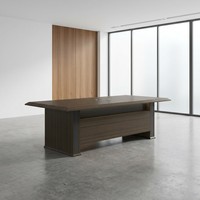 Table de conférence intelligente moderne, bureau de conseil d'administration, texture 3D, MDF E1, hub d'alimentation, mobilier de bureau exécutif