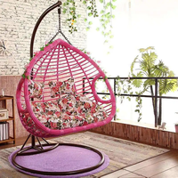 XIUNAN Moderne Intérieur/Extérieur Jardin Suspendus Oeuf Chaises Deux-Swing Paresseux Patio Rotin Meubles En Plastique Métal pour La Maison Hôtel
