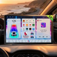 Autoradio 4G 64G Android 14 CarPlay Auto GPS avec télécommande, support tableau de bord, multimédia vidéo, boîtier AI, écran tactile QLED, garantie 1 an
