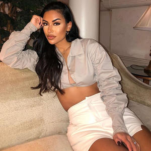 Abbigliamento autunno TRUEN 2024 top tinta unita a sbuffo manica lunga girocollo camicette e camicie da donna - Product Image 5