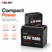 Batterie LiFePO4 Enlzh 12,8V-150Ah avec BMS 100A, 4000 cycles, 1920Wh pour l'énergie solaire et l'utilisation en camping-car