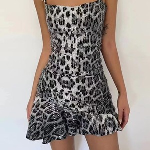 2025 Mới Bán Buôn Hot Bán Căng In Spandex Trong Suốt Sequins Leopard Thêu Vải Cho Ăn Mặc - Product Image 4