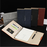 Classeur personnalisé en cuir PU à 6 anneaux, taille A5, organisateurs de journaux intimes à couverture rigide avec logo personnalisé, carnet plat à feuilles mobiles