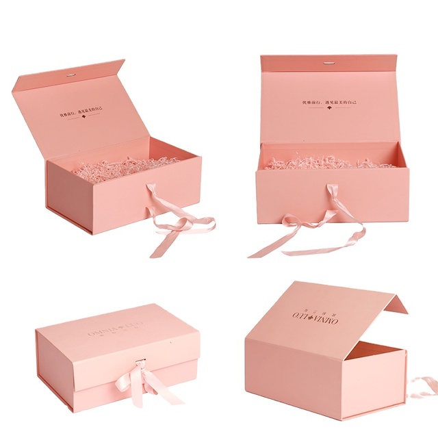 Large Luxury Custom Foldable Magnetic Paper Cardboard Rigid Box Gift Box Recycled Materials Glossy Lamination Embossing UV