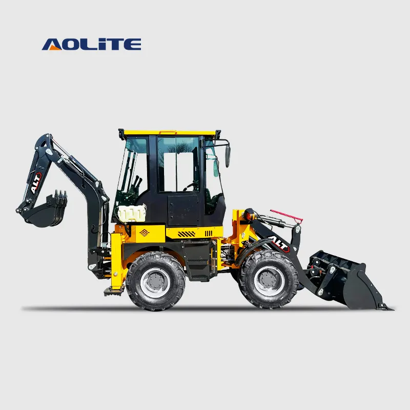 AOLITE BL35-12 ALT kualitas tinggi 1,2ton roda penggali pertanian muatan 4x4 backhoe Dagang Tiongkok dengan harga