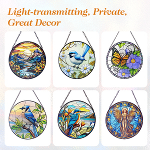 Atrapasoles de Vidrio Pintado Estilo Art Deco Personalizados, Panel Decorativo de 20cm con Diseño de Duende, Decoración Navideña para Jardín - Product Image 5