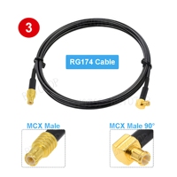 MCX mâle à MCX mâle droit/angle droit câble en queue de cochon RG174 15cm/20cm/30cm/50cm pour carte Modem sans fil