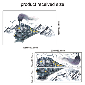 Pegatina de pared de tren de <span class=keywords><strong>vapor</strong></span> rodeado por montañas, papel <span class=keywords><strong>tapiz</strong></span> de vinilo extraíble para habitación de niños, calcomaní<span class=keywords><strong>a</strong></span> de pared para sala de estar - Product Image 6