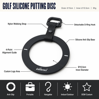Disque d'entraînement de golf en silicone antidérapant avec logo personnalisé, portable, à accrocher au sac de golf, OEM, intérieur/extérieur
