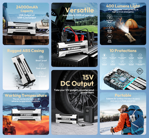 Yesper 4120 Car Jumpstarter Battery <strong>Booster</strong> 24000mAh Power Bank Fast Charger Portable Starter Jump For Motorcycle - Product Image 3