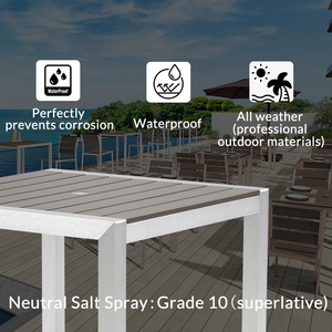 Coets Brand <b>Outdoor</b> Furniture Brushed Aluminum Frame <b>Plastic</b> Wood Restaurant Patio <b>Outdoor</b> <b>Tables</b> and Chairs Set Restaura - Product Image 3