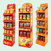 Support d'affichage portable pliable en carton personnalisé pour produits de supermarché, présentoir en papier pour boissons et chocolats