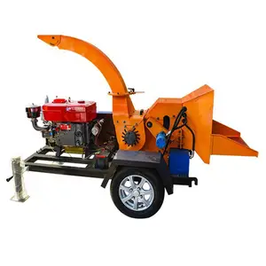 Hydraulic Feed Mobile Tree Branch Chipper Towable Diesel Wood Chipper Machine
